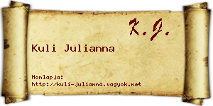 Kuli Julianna névjegykártya
